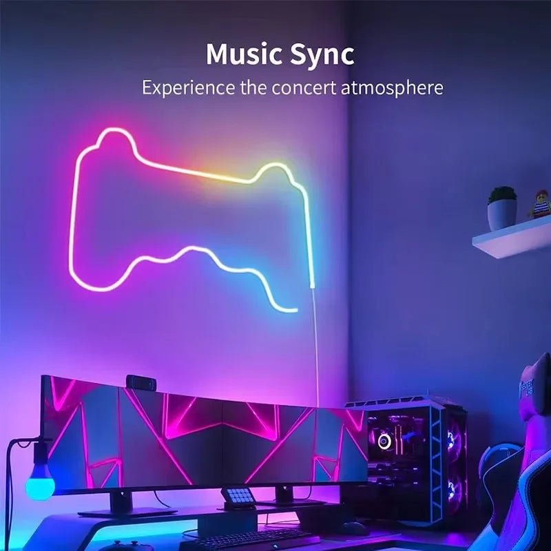 Flexibler LED Streifen mit Musik-Synchronisation und App-Steuerung