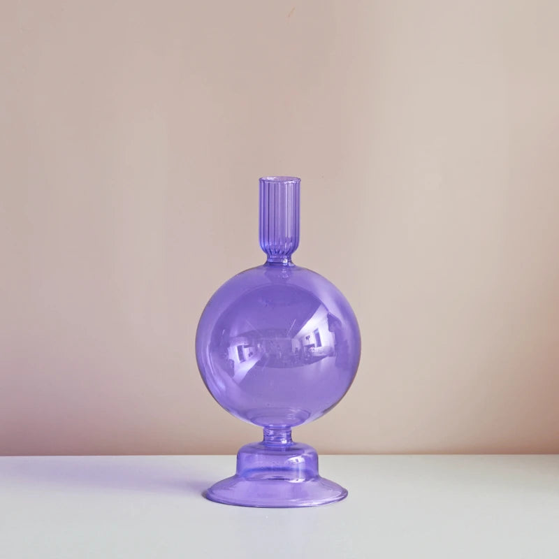 Lilac Glas Kerzenhalter – Elegante Handgemachte Tischdeko
