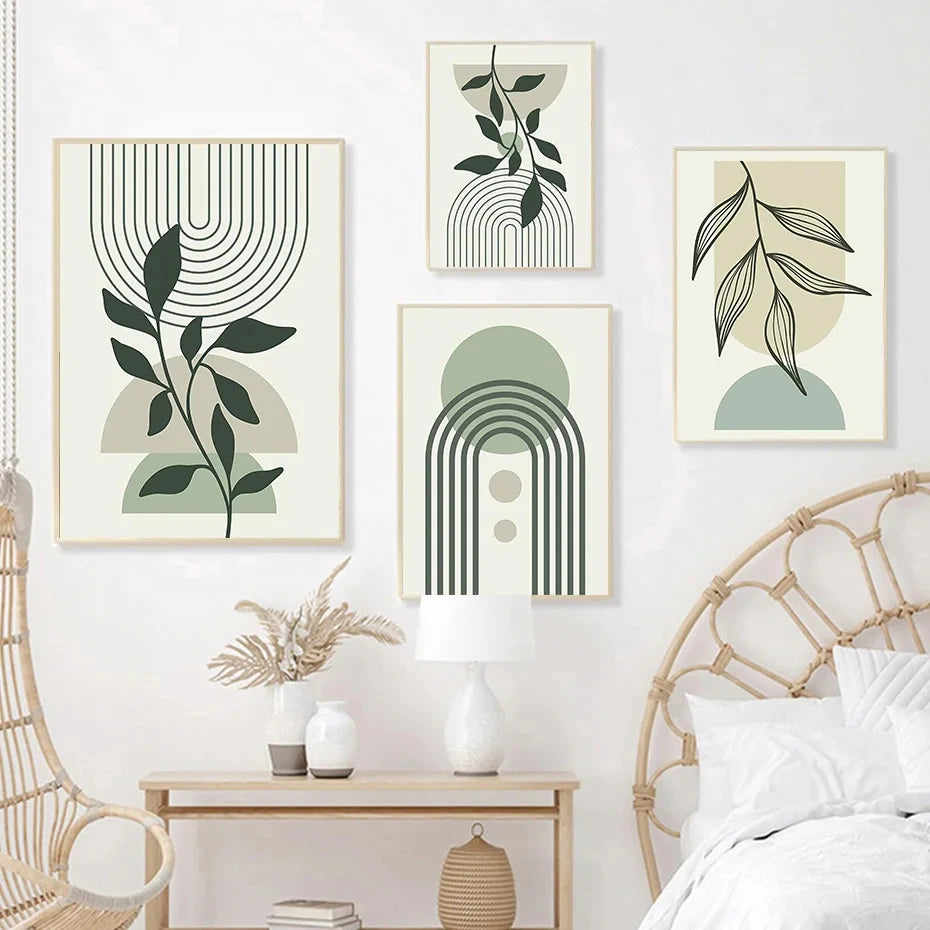 Sage Green Canvas Poster – Moderne Wanddeko