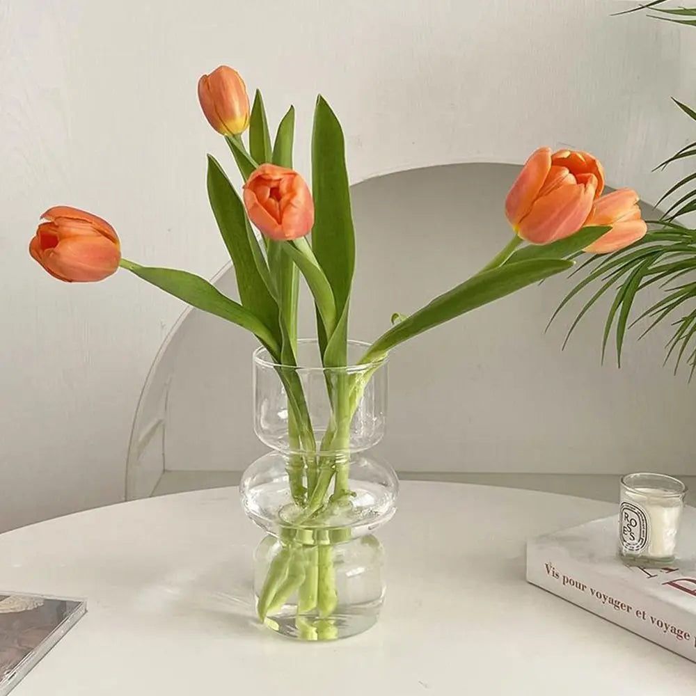 Glas Blumenvase – Elegante Deko Vase für Blumen und Kunstblumen