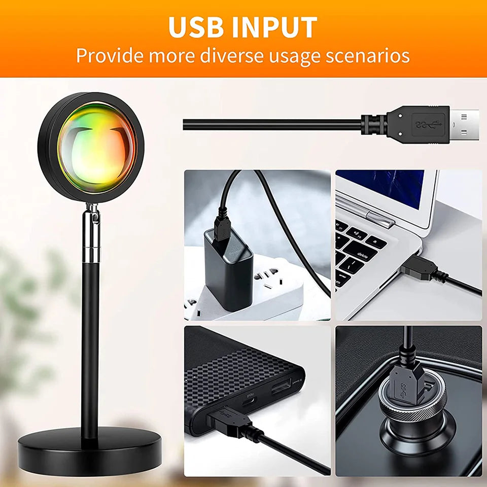Sunset Lampe Projektor – 16 Farben, LED Atmosphäre Nachtlicht