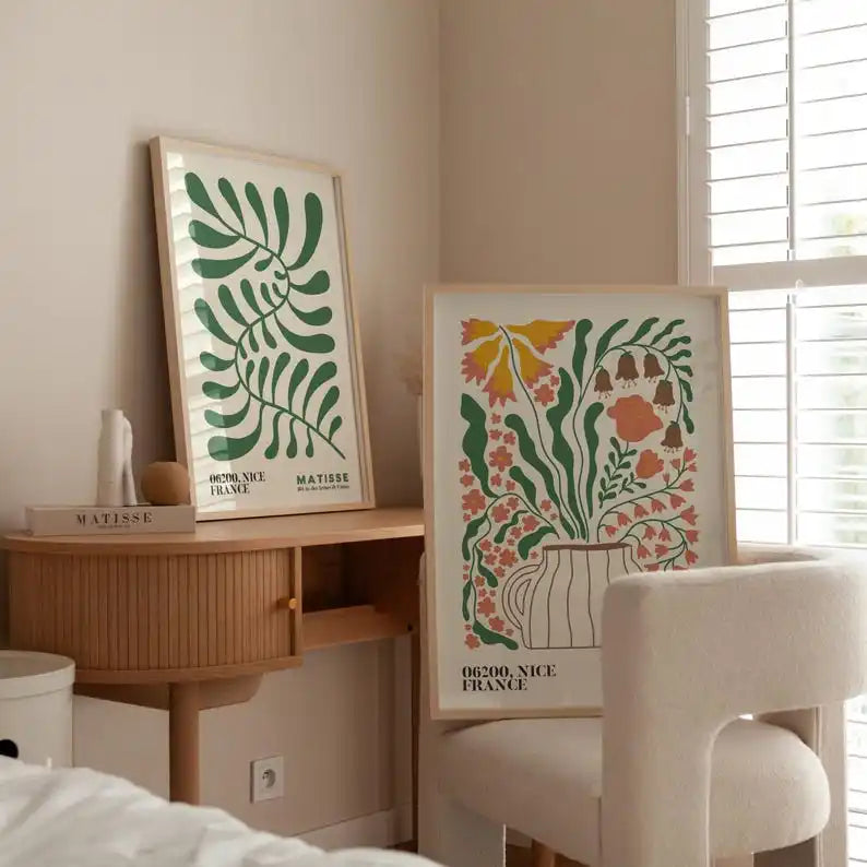 Blumen Poster Set (2-teilig) – Elegante Wanddeko