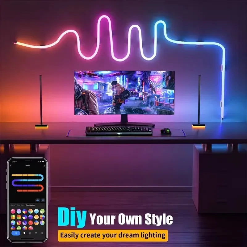 Flexibler LED Streifen mit Musik-Synchronisation und App-Steuerung
