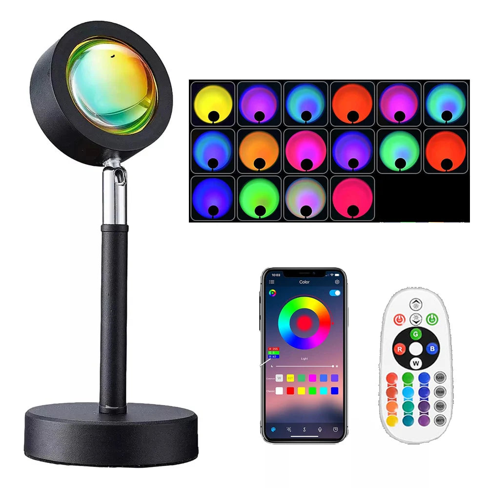 Sunset Lampe Projektor – 16 Farben, LED Atmosphäre Nachtlicht