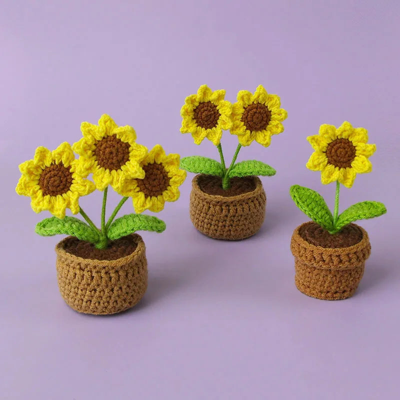Gehäkelte Mini Sonnenblumen