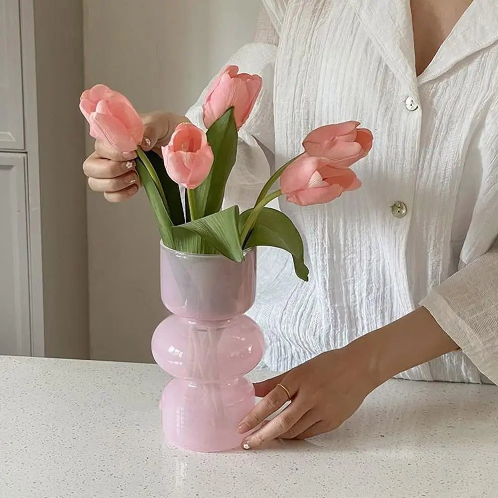Glas Blumenvase – Elegante Deko Vase für Blumen und Kunstblumen