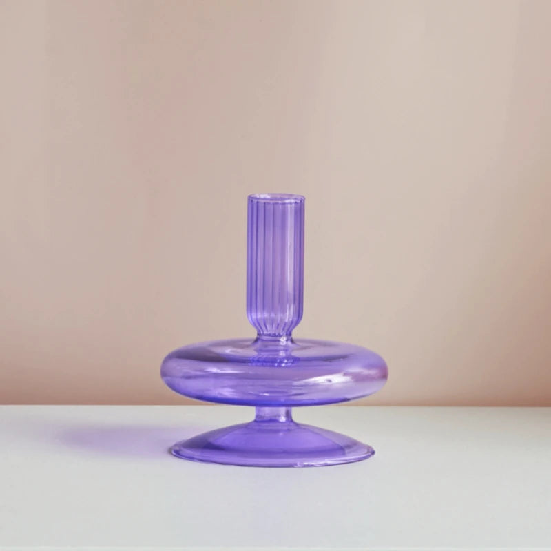 Lilac Glas Kerzenhalter – Elegante Handgemachte Tischdeko