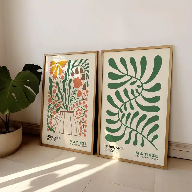 Blumen Poster Set (2-teilig) – Elegante Wanddeko