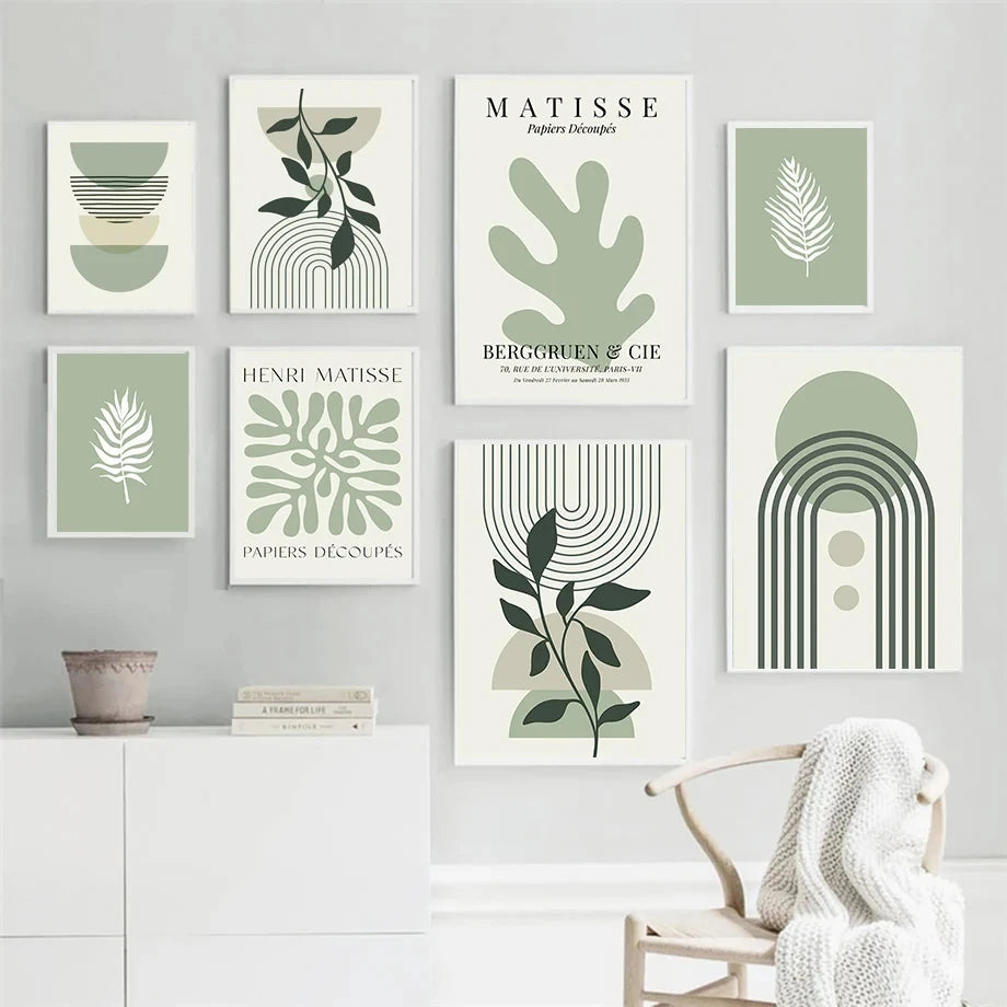 Sage Green Canvas Poster – Moderne Wanddeko
